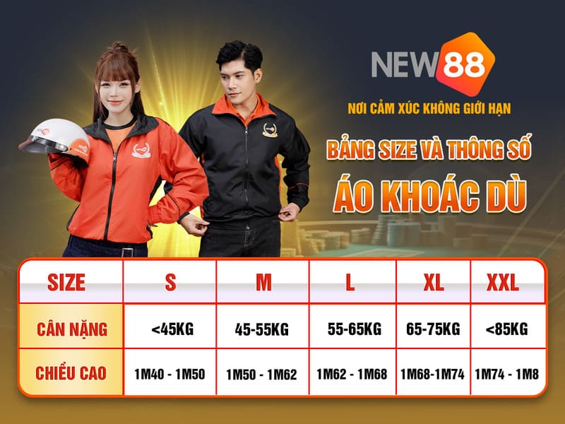 NEW88 VIP - Nhận Quà Tri Ân Nhân Ngày Sinh Nhật 20 Áo khoác chống gió - chống bụi - chống nắng, đồng hành cùng quý khách trên mọi nẻo đường